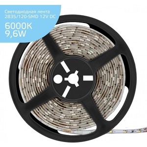 фото Лента gauss светодиодная влагозащищенная 9,6w/m 120led/m 2835smd холодный белый 5m 356000310