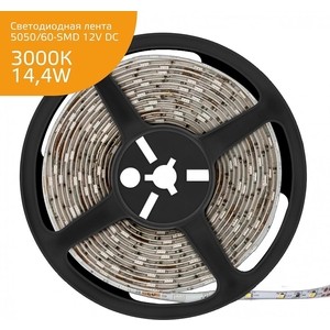 фото Лента gauss светодиодная 14,4w/m 60led/m 5050smd теплый белый 5m 355000114