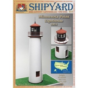 Сборная картонная модель Shipyard маяк Minnesota Point Lighthouse (№58), масштаб 1:87