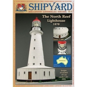 Сборная картонная модель Shipyard маяк North Reef Lighthouse (№55), масштаб 1:87