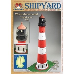 Сборная картонная модель Shipyard маяк Westerheversand Lighthouse (№59), масштаб 1:87