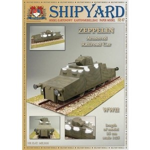 Сборная картонная модель Shipyard бронедрезина Zeppelin (№47), масштаб 1:25