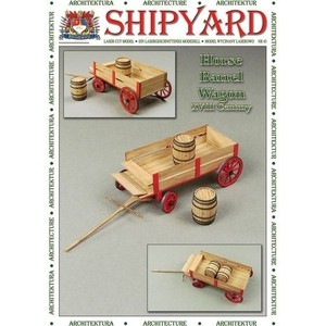Сборная картонная модель Shipyard телега с бочками (№80), масштаб 1:72