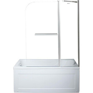 Шторка для ванны Aquanet SG-1200 120х150 прозрачная, хром (209412) шторка для ванной fixsen белый без колец 180x200 см fx 2501