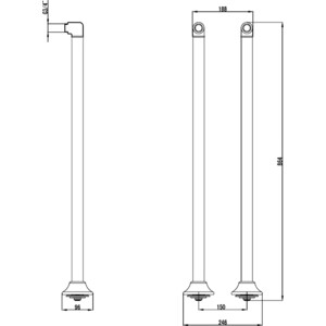 Комплект колонн Lemark для установки смесителя на пол, 2 шт. хром (LM8565C) от Техпорт