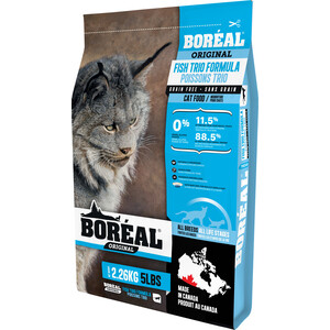 Сухой корм Boreal Original для кошек всех пород с 3 видами рыбы 2,26кг