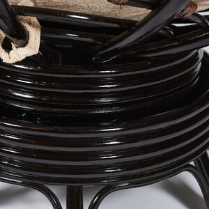 фото Кресло-качалка tetchair papasan w 23/01 b с подушкой antique brown античный черно-коричневый/экошерсть коричневый 1811-5