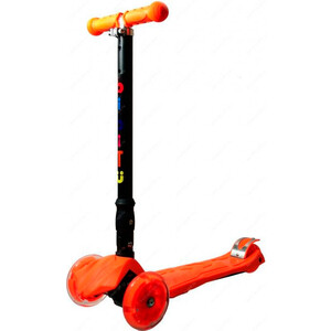 Трёхколёсный самокат BIBITU для детей и подростков, материал - металл/пластик CAVY SKL-07, оранжевый