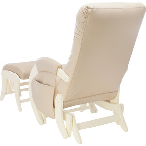 фото Milli комплект кресло для кормления и укачивания + пуф smile дуб шампань, к/з polaris beige с карманами