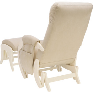 фото Milli комплект кресло для кормления и укачивания + пуф smile дуб шампань, ткань verona vanilla с карманами