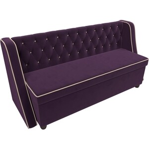 Кухонный прямой диван АртМебель Лофт велюр фиолетовый