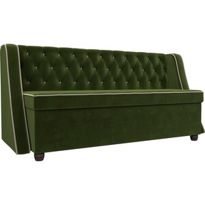 Кухонный прямой диван АртМебель Лофт микровельвет зеленый прямой диван артмебель валенсия микровельвет зеленый книжка
