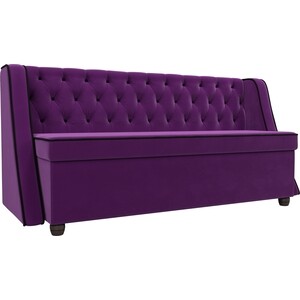 Кухонный прямой диван АртМебель Лофт микровельвет фиолетовый кухонный диван артмебель кармен микровельвет фиолетовый белый левый