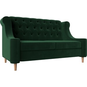 Кухонный прямой диван АртМебель Бронкс велюр зеленый прямой диван артмебель эллиот велюр зеленый