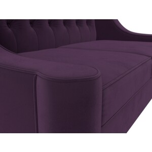 Кухонный прямой диван АртМебель Бронкс велюр фиолетовый
