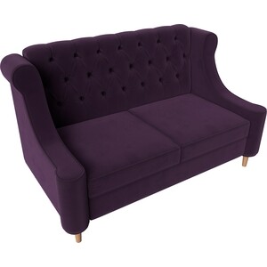 Кухонный прямой диван АртМебель Бронкс велюр фиолетовый
