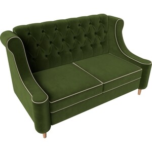 Кухонный прямой диван АртМебель Бронкс микровельвет зеленый