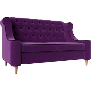 Кухонный прямой диван АртМебель Бронкс микровельвет фиолетовый кухонный диван артмебель кармен микровельвет фиолетовый белый левый