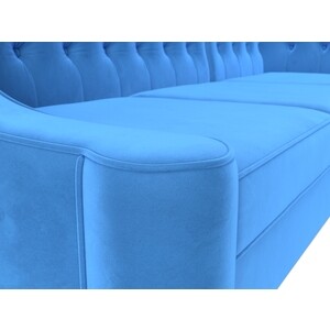 Кухонный угловой диван АртМебель Бронкс велюр голубой правый угол