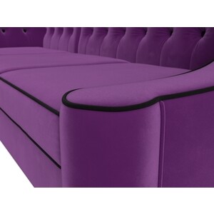 Кухонный угловой диван АртМебель Бронкс микровельвет фиолетовый левый угол