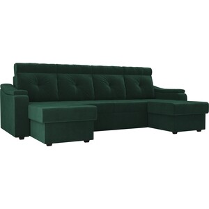 фото П-образный диван лига диванов п-образный диван джастин велюр зеленый