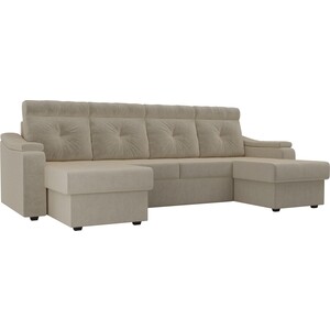 фото П-образный диван лига диванов п-образный диван джастин микровельвет бежевый