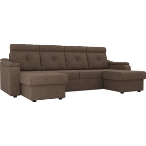фото П-образный диван лига диванов п-образный диван джастин рогожка коричневый