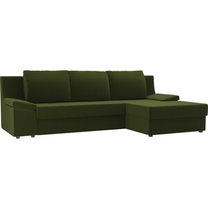 фото Диван угловой лига диванов челси микровельвет зеленый правый угол