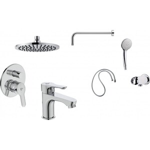 Комплект смесителей Ideal Standard Alpha 7 в 1 для раковины и ванны с душем (BD003AA) комплект смесителей kludi pure