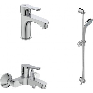 Комплект смесителей Ideal Standard Alpha 3 в 1 для раковины и ванны с душем (BD004AA) комплект смесителей grohe eurosmart 124446