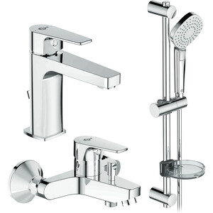 Комплект смесителей Ideal Standard Esla 3 в 1 для раковины и ванны с душем (BC264AA) комплект смесителей vitra