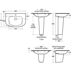 фото Раковина мебельная ideal standard dea 80 (t044701)