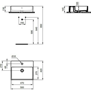 фото Раковина накладная ideal standard strada 50 (k081601)