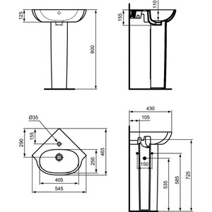 фото Пьедестал ideal standard tesi (t352101)