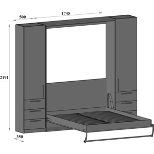 Комплект мебели Элимет Smart 160 венге от Техпорт