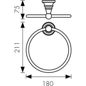 фото Полотенцедержатель kaiser arno кольцо, хром (kh-2201)
