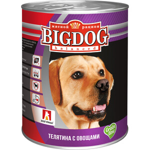 фото Консервы зоогурман big dog телятина с овощамидля взрослых собак 850г