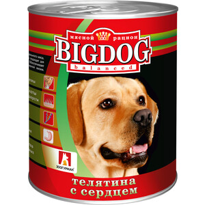 фото Консервы зоогурман big dog телятина с сердцемдля взрослых собак 850г