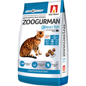 Сухой корм Зоогурман Океаническая рыба для взрослых кошек 1,5кг