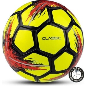 фото Мяч футбольный select classic арт. 815320-551, р.4, 32 пан, пвх, маш.сш, желто-красно-черный