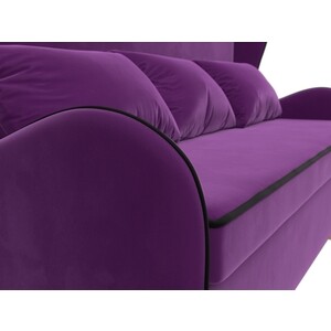 Кухонный прямой диван АртМебель Сэймон микровельвет фиолетовый
