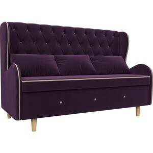 фото Кухонный прямой диван артмебель сэймон люкс велюр фиолетовый