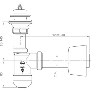 фото Сифон santecpro для раковины, с пробкой 1 1/4 (aq46240)