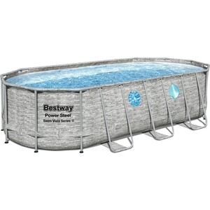 фото Каркасный бассейн bestway 56716 bw ротанг 549х274х122 см 13430л фильтр-насос 5678л/чтент лестница