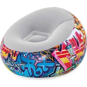 фото Надувное кресло bestway inflate-a-chair graffiti 112x112x66см, 75075 bw