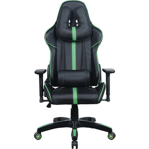Кресло компьютерное Brabix GT Carbon GM-120 две подушки экокожа черное/зеленое (531929) сильные магнитные подушки для постельных принадлежностей