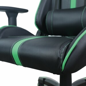 фото Кресло компьютерное brabix gt carbon gm-120 две подушки экокожа черное/зеленое 531929