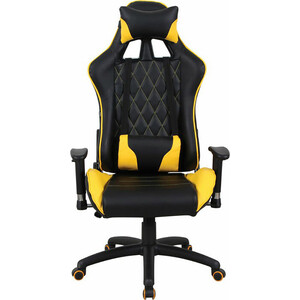Кресло компьютерное  Brabix GT Master GM-110 две подушки экокожа черное/желтое 531927
