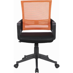 Кресло Brabix Balance MG-320 с подлокотниками комбинированное черное/оранжевое (531832) автомобильное зарядное устройство airline для 12v акб ручная регулировка 5 а оранжевое ach 5a 06
