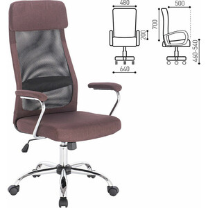 Кресло офисное Brabix Flight EX0540 хром, ткань сетка коричневое (531849)